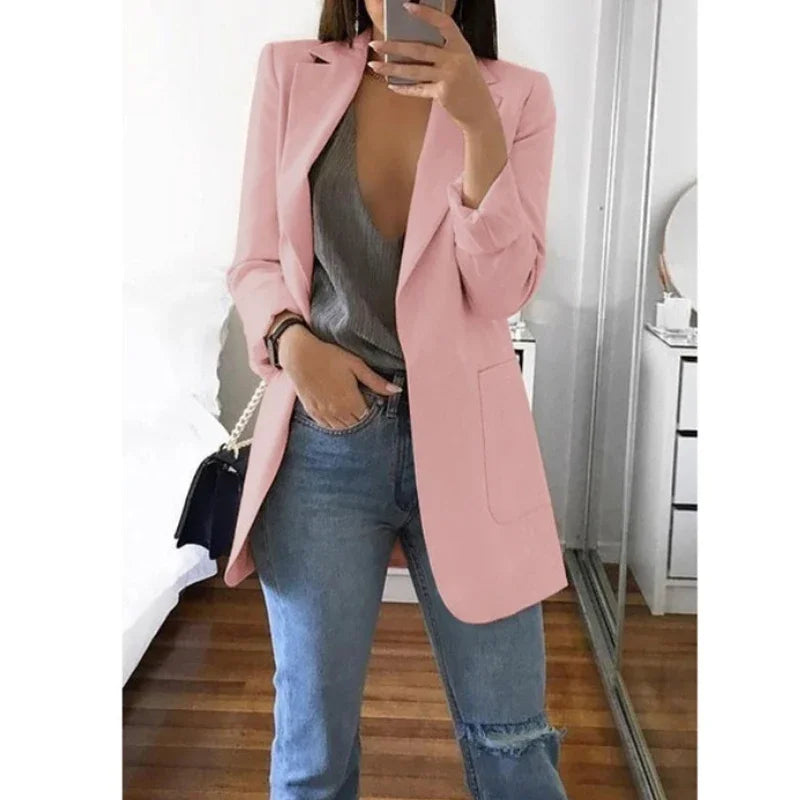 Casual Slim Fit Polo Neck Cardigan for Women