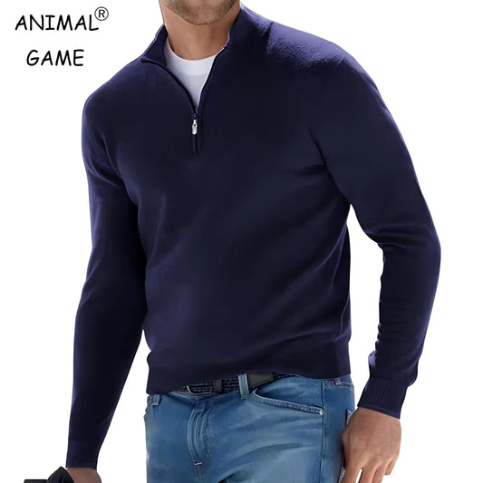 Long Sleeve Pullover Half Zipper Sweaters