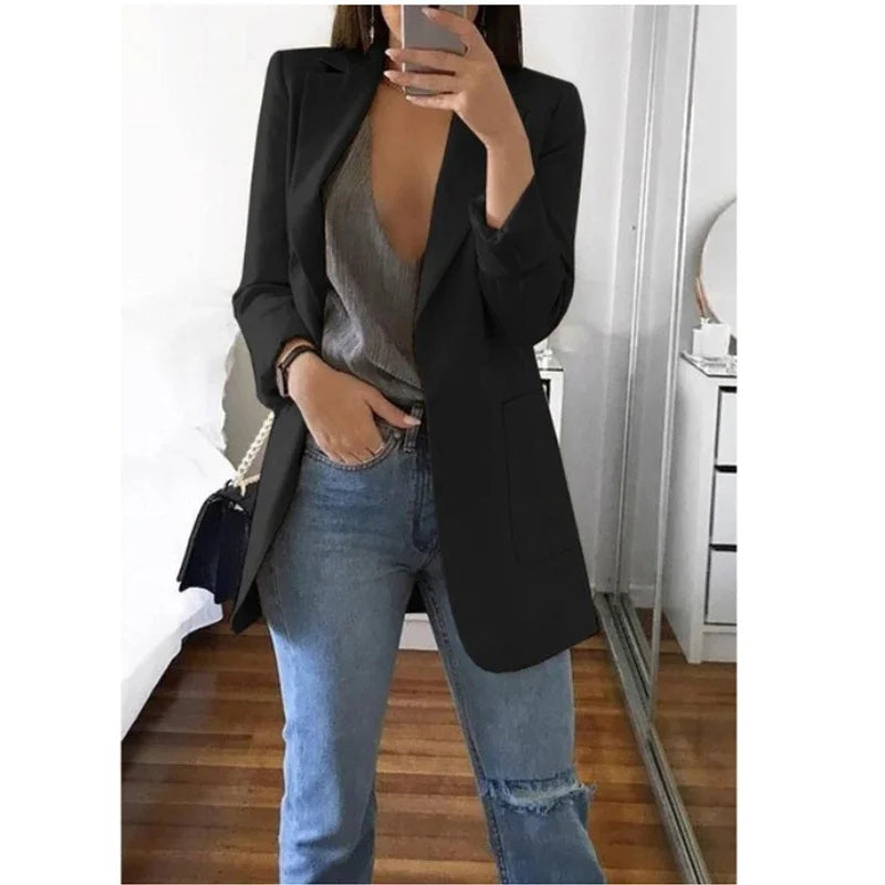 Casual Slim Fit Polo Neck Cardigan for Women