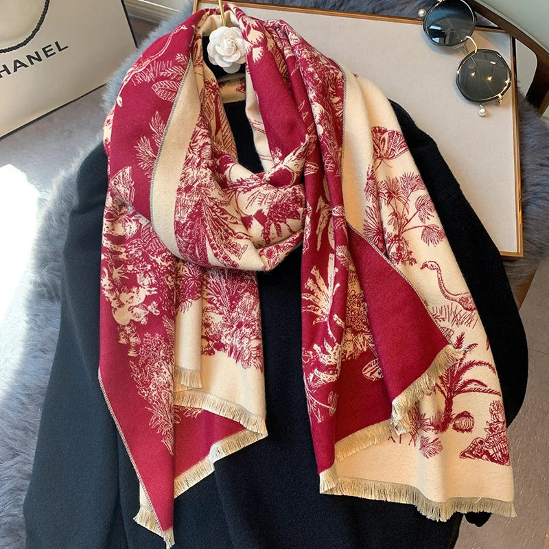 Luxury Floral Print Scarf