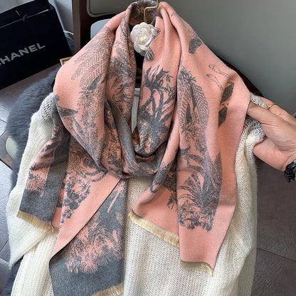 Luxury Floral Print Scarf