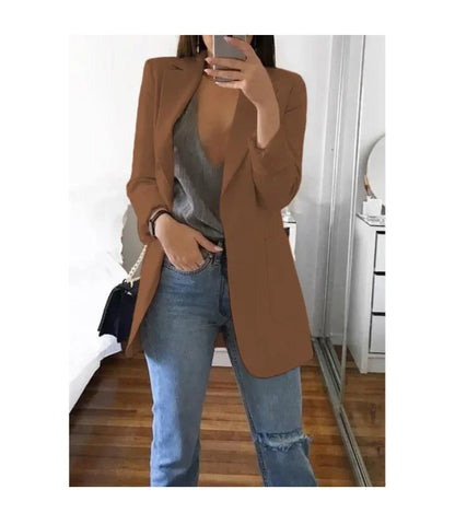 Casual Slim Fit Polo Neck Cardigan for Women