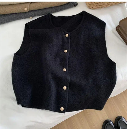 Women Cardigan Sleeveless Sweater