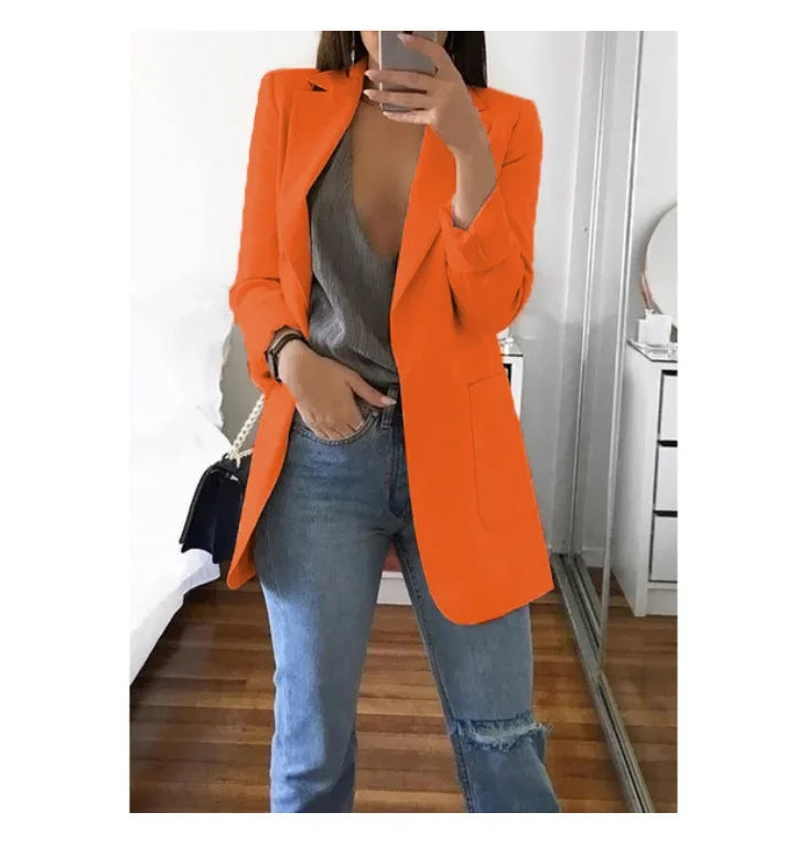 Casual Slim Fit Polo Neck Cardigan for Women