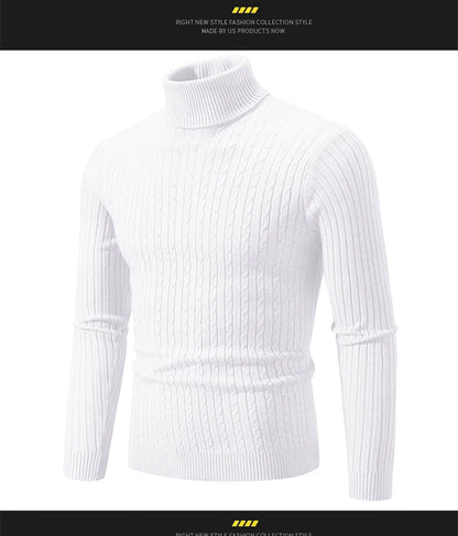 Men's Knitted Tight High Neck Sweater