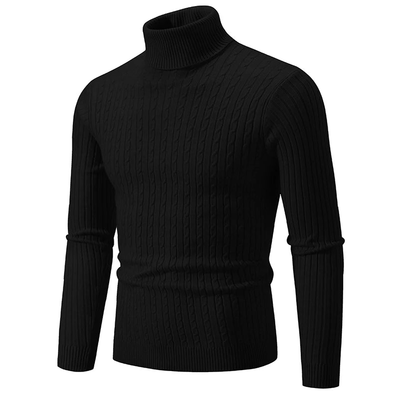 Men's Knitted Tight High Neck Sweater