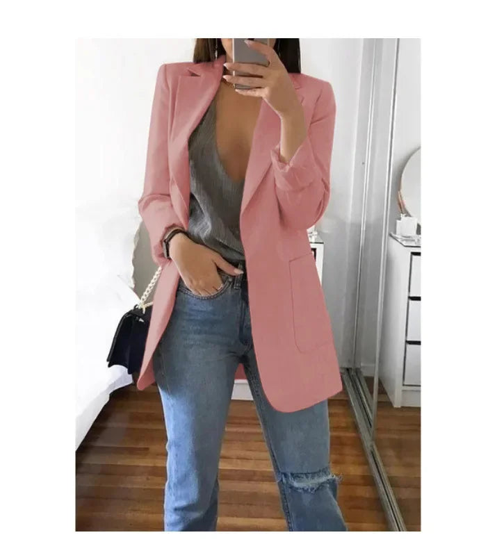 Casual Slim Fit Polo Neck Cardigan for Women