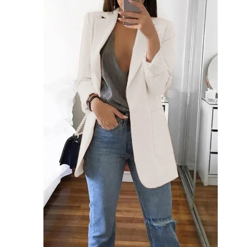 Casual Slim Fit Polo Neck Cardigan for Women