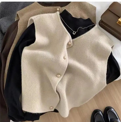 Women Cardigan Sleeveless Sweater