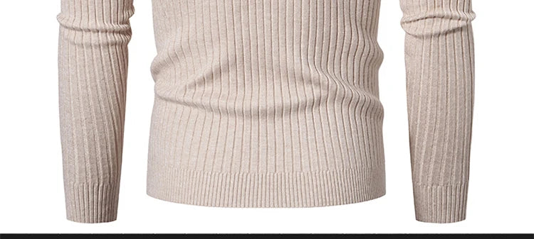 Men's Knitted Tight High Neck Sweater